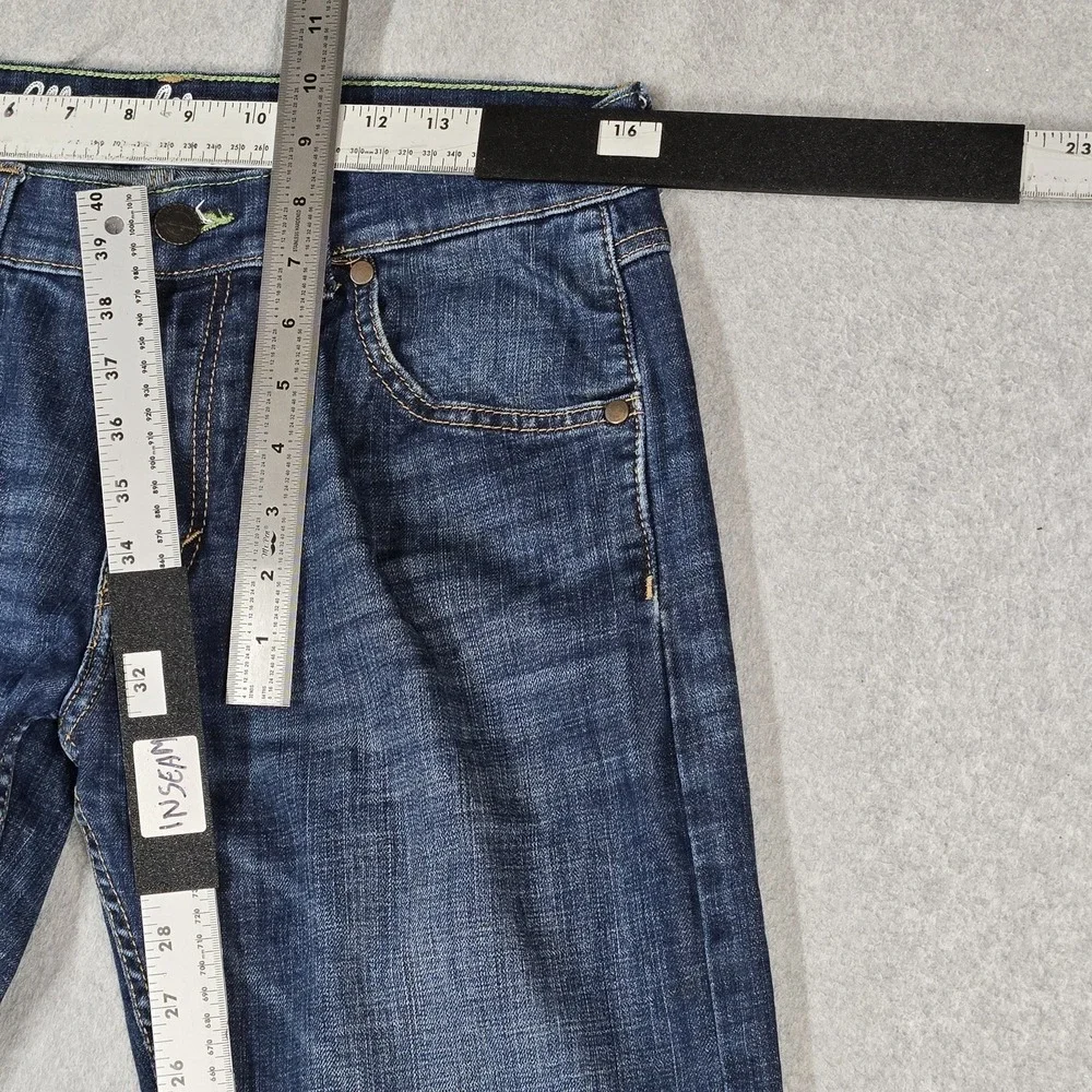 Wrangler Men Jeans Blue Denim Retro Slim Straight Western 32